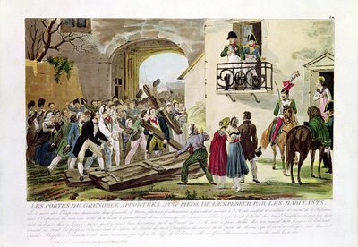 The Inhabitants Depositing the Gates of Grenoble at the Feet of the Emperor, 6th March 1815 by French School